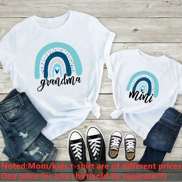 Fashion Family Look Mother and Daughter Family Matching Clothes Punk Mama Mini Princess T-shirt Tops For Mommy Kids