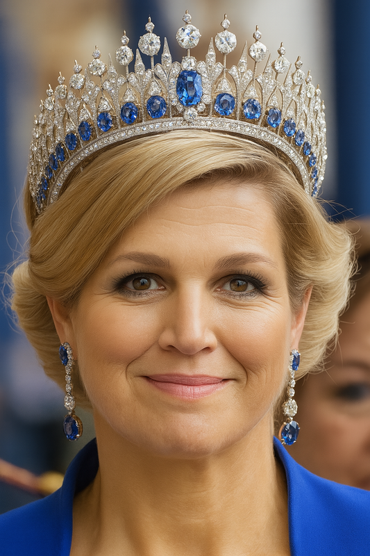 Zirconia Dutch Sapphire Replica Tiara  Blue Crystal Queen Tiara for Women | Royal Wedding & Formal Hair Accessory - HER SHOP