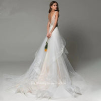 Sexy Mermaid Wedding Dress 2024 - Detachable Train, Shimmering Beaded V-Neck, Backless Sleeveless Wedding Gown (Vestido De Novia)