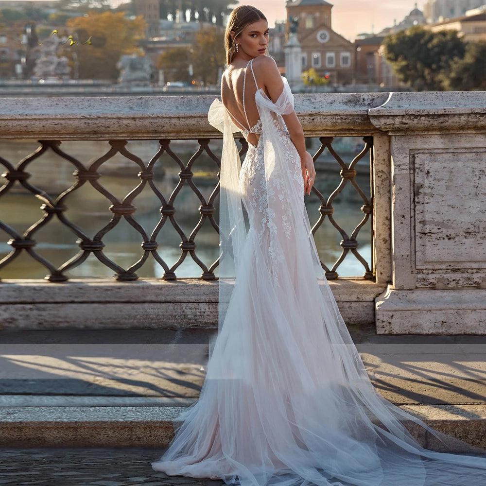 2024 mermaid wedding dress Lace Applique Wedding Dress, Wedding Dresses For Bride, Mermaid Wedding Dress, Wedding Gown, Simple Bridal Dresses, Vestidos de Novia, Robe de
