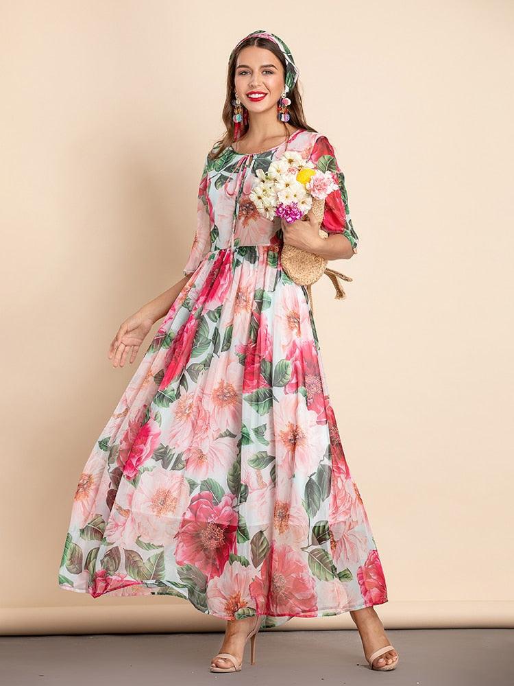 2028 Fashion Designer Summer Chiffon Dress