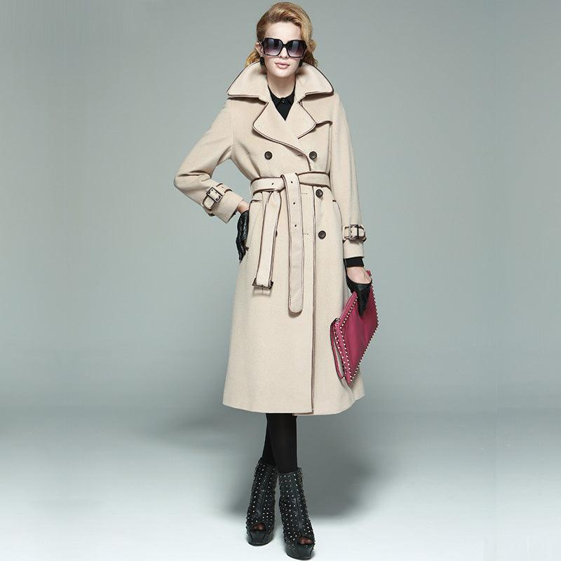 100% Wool Women's Tweed Coat – European and American Cashmere-Blend Design, New Winter Fashion