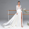 Luxury Long Sleeve Satin Wedding Dress