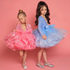 Glitter Illusion Puffy Layered V Neck Girl Party Dresses
