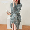 Elegant Pleated Midi Chiffon Dress for Women
