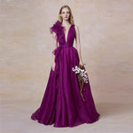 Custom Made Dress Purple Evening Dress In Organza Fashion Evening Gown Media 1 of 7