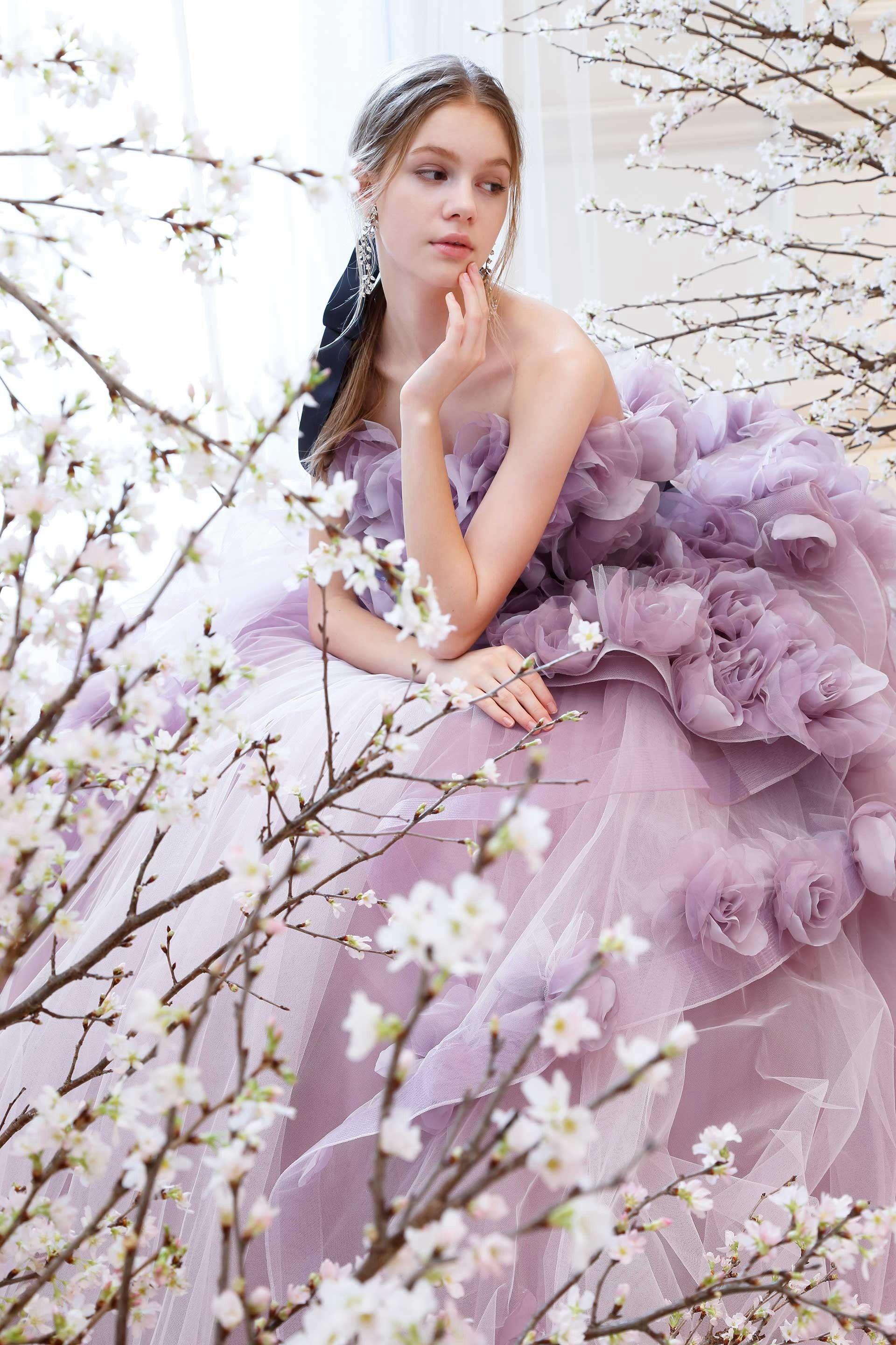 Strapless Wedding Dress with 3D Floral Embellishments Same As Image / Custom Size Strapless Wedding Dress with 3D Floral Embellishments Same As Image / Custom Size