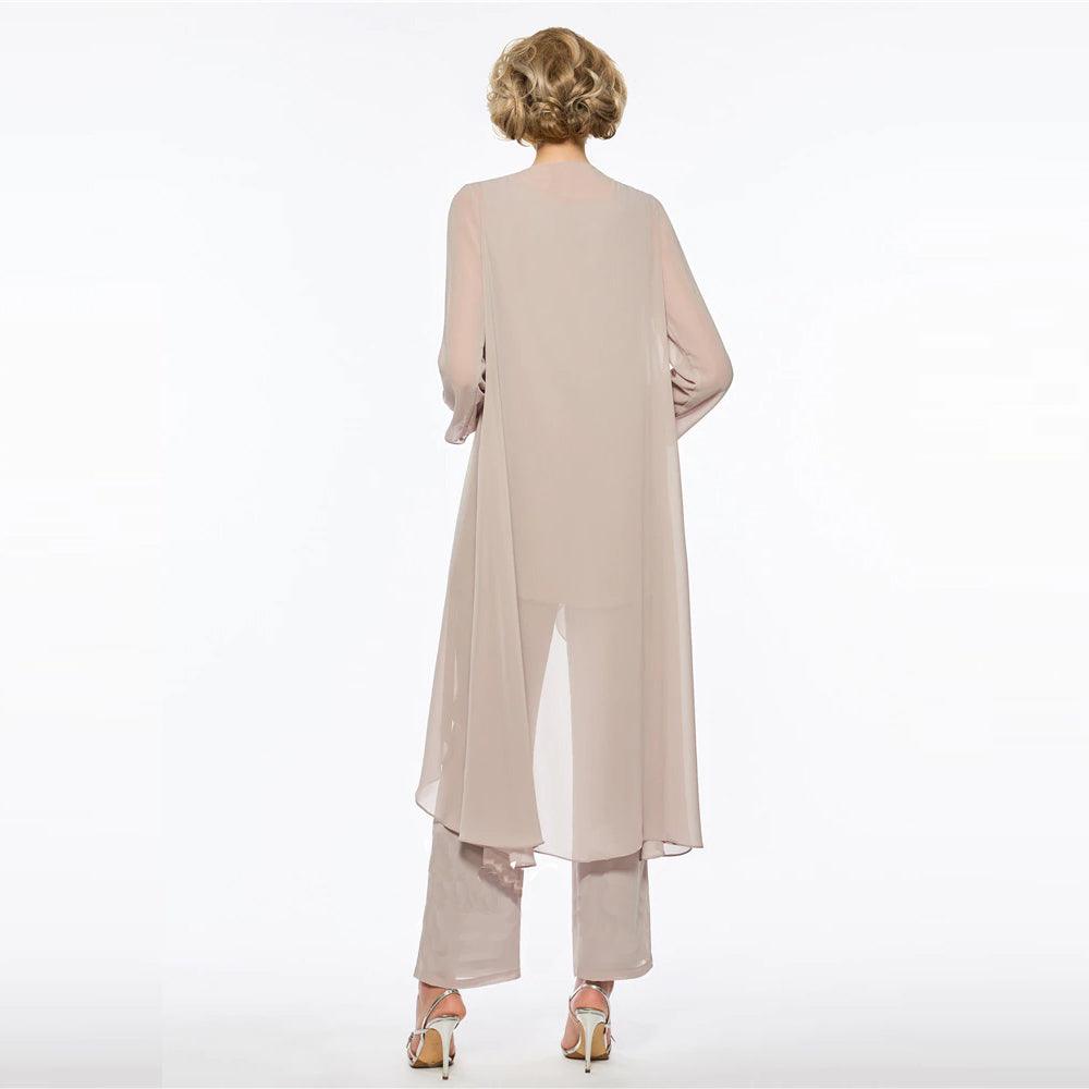 Elegant Plus Size Chiffon Pantsuit for Mother of Bride