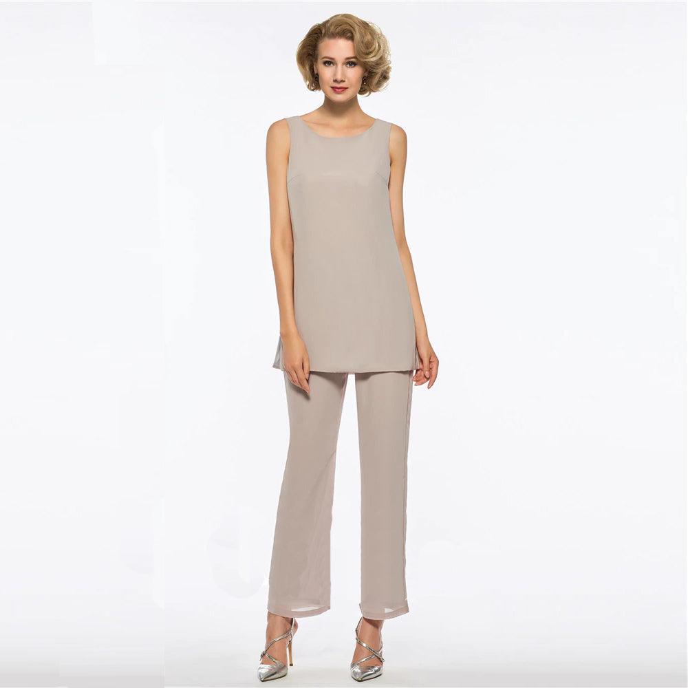 Elegant Plus Size Chiffon Pantsuit for Mother of Bride