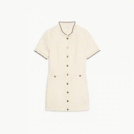 New Woman Dress Brand Sandro Vintage Dresses Women Early Spring Autumn Dress Fashion Casual Daily Wear Dresses for Women - HER SHOP