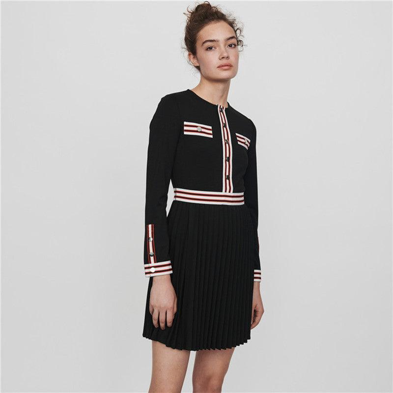 New Woman Dress Long Sleeve Dresses for Women Fashion Maje Striped Knit Dress Casual Spring Summer Maje Dresses for Women - HER SHOP