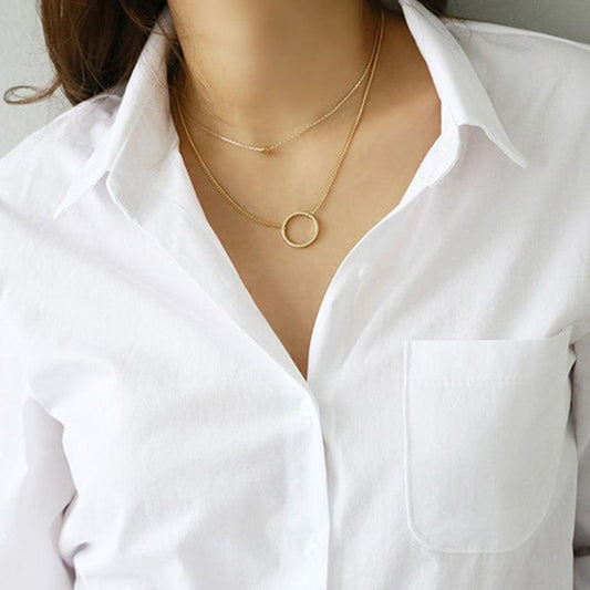 Women's White Long Sleeve Blouse – Feminine Loose Fit Shirt with Turn-Down Collar, Casual Office Style - HER SHOP