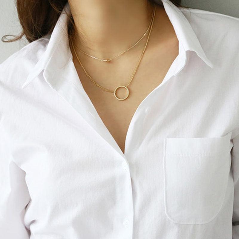 Women's Shirts and Blouses – Feminine Long Sleeve Casual White Blouse with Turn-Down Collar, Loose OL Style Top