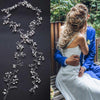 Crystal Pearl Bridal Tiaras Hairbands Hairpins Bridesmaid Diamante Hair Vine Accessories Wedding Jewelry 35cm Headwear
