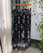Exquisite Velvet Irregular Sleeveless V-neck Spring and Summer Floral Print Sling Dress