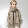 Her Shop accessories Light Coffee / 180x60cm 100% Pure Wool Scarf
