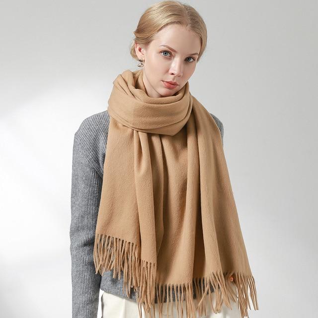 Her Shop accessories Camel / 180x60cm 100% Pure Wool Scarf