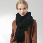 Her Shop accessories Black / 180x60cm 100% Pure Wool Scarf