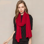 Her Shop accessories Burgundy / 188x56cm 85% Silk 15% Wool Cashmere Women's Warm Long Scarves
