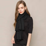 Her Shop accessories Black / 188x56cm 85% Silk 15% Wool Cashmere Women's Warm Long Scarves