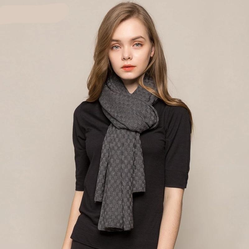 Her Shop accessories Dark Grey / 188x56cm 85% Silk 15% Wool Cashmere Women's Warm Long Scarves