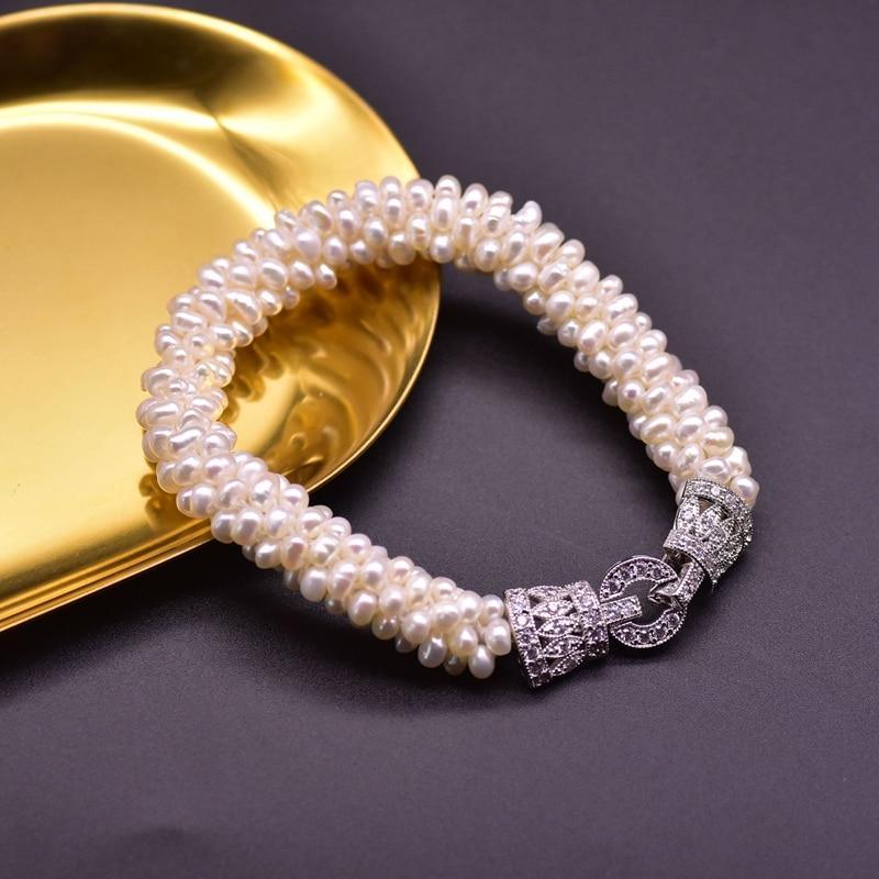 Her Shop accessories Angle Natural Freshwater White Pearl Bracelet For Women