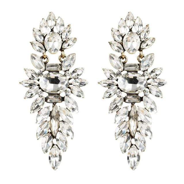 Colorful Rhinestone Geometric Charms Drop Dangle Earrings for Women Fashion Jewelry Boho Maxi Crystal Statement Earrings