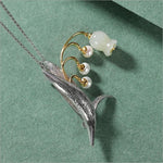 Her Shop accessories Dual-use Natural Jade Pearls Lily of the valley Brooch / Pendant