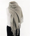 Hot Sale All-Match Men Women Solid Color Luxurious Elegant Cashmere Scarves With Tassel