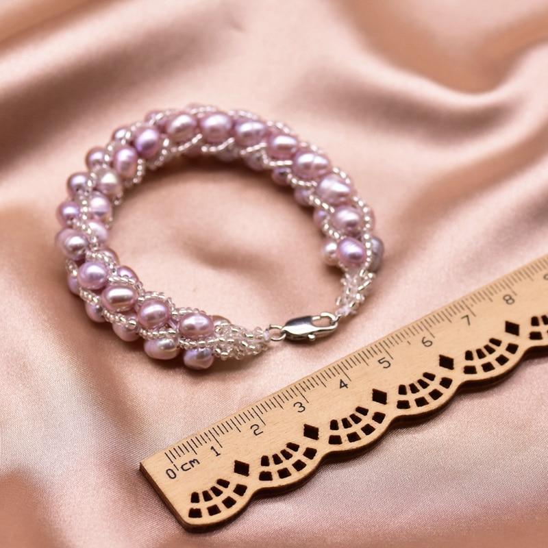 Minimalist Purple Pearl Rope Bracelet - Natural Freshwater Pearl Jewelry for Women - HER SHOP