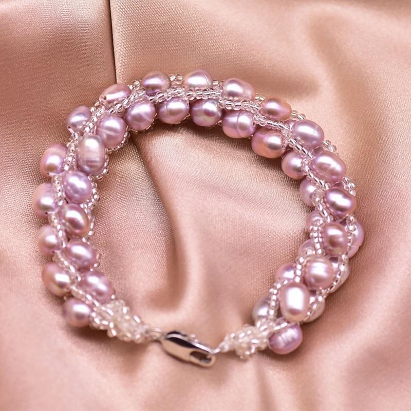 Her Shop accessories Minimalist Natural Purple Pearl Rope Bracelet For Women