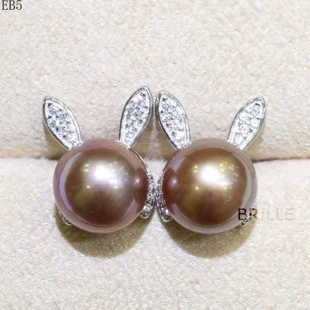 Natural Color Freshwater Edison Pearl Earrings - 9-10mm Fashion Jewelry
