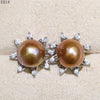 Natural Color Freshwater Pearl Fashion Jewelry 9-10mm Edison Pearl Earrings