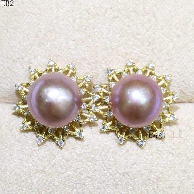 Natural Color Freshwater Edison Pearl Earrings - 9-10mm Fashion Jewelry