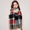 Her Shop accessories Color 5 / 180x70cm Winter Plaid 100% Lamb Wool Scarf
