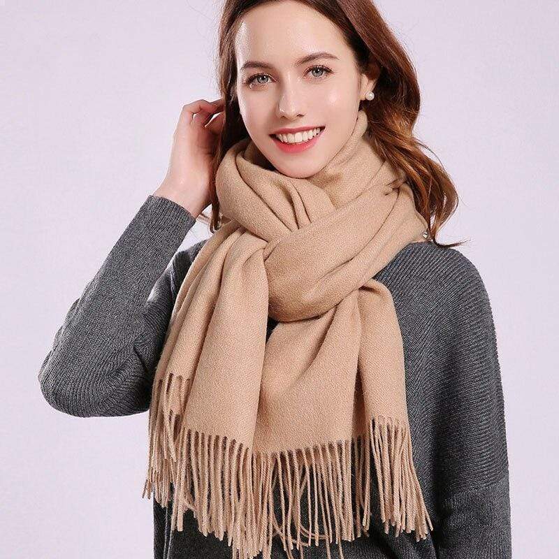 Women 100% Real Wool Scarf Winter Scarves