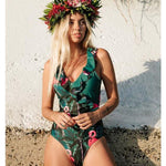 Sexy Deep-V Vintage One Piece Swimsuit