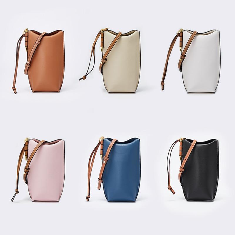 Her Shop bag Genuine Leather Bucket Bag