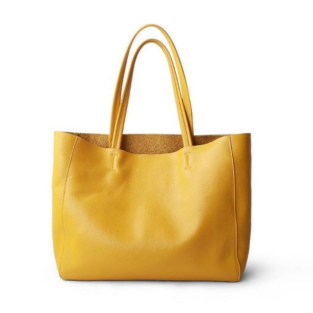 Women's Deluxe Genuine Cowhide Leather Totes - HER SHOP