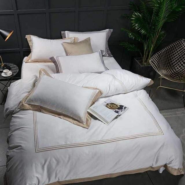 Her Shop Bedding 5-star Hotel White Luxury 100% Egyptian Cotton Bedding Sets