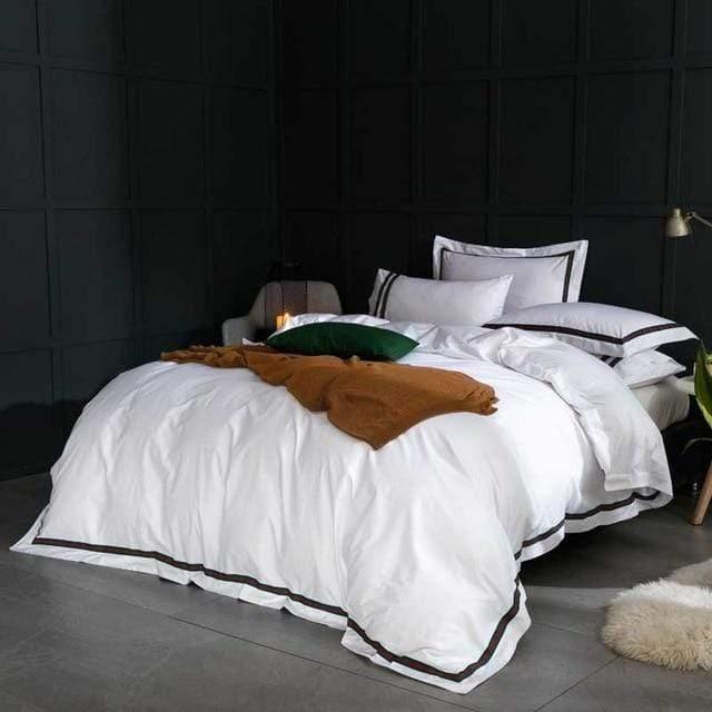 Her Shop Bedding 5-star Hotel White Luxury 100% Egyptian Cotton Bedding Sets