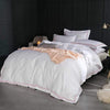 Her Shop Bedding 2 / Queen flat 4pcs 5-star Hotel White Luxury 100% Egyptian Cotton Bedding Sets