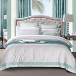 Her Shop Bedding 12 / Queen flat 4pcs 5-star Hotel White Luxury 100% Egyptian Cotton Bedding Sets