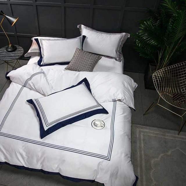 Her Shop Bedding 5-star Hotel White Luxury 100% Egyptian Cotton Bedding Sets