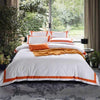 Her Shop Bedding 8 / Queen flat 4pcs 5-star Hotel White Luxury 100% Egyptian Cotton Bedding Sets