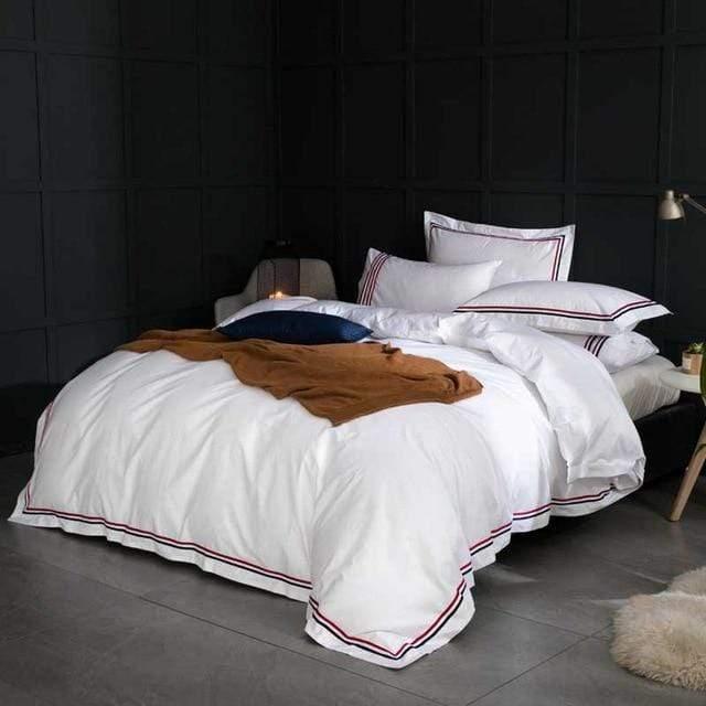 Her Shop Bedding 5-star Hotel White Luxury 100% Egyptian Cotton Bedding Sets