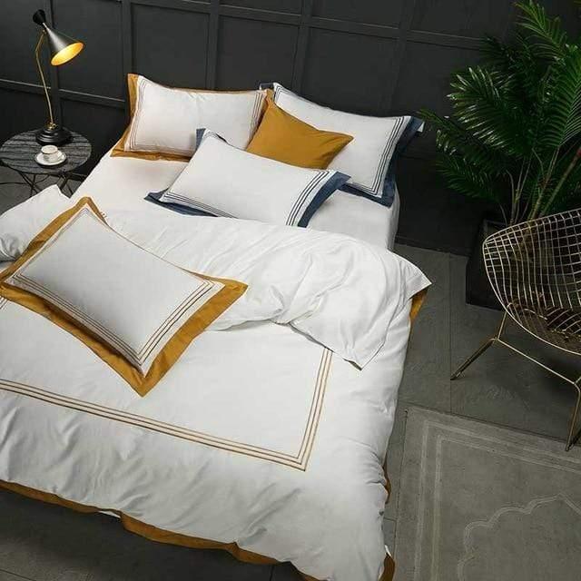 Her Shop Bedding 5-star Hotel White Luxury 100% Egyptian Cotton Bedding Sets