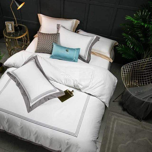 Her Shop Bedding 5-star Hotel White Luxury 100% Egyptian Cotton Bedding Sets