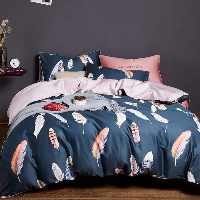 Egyptian Cotton Flower Print Girls Pastoral Princess Bedding Sets - HER SHOP