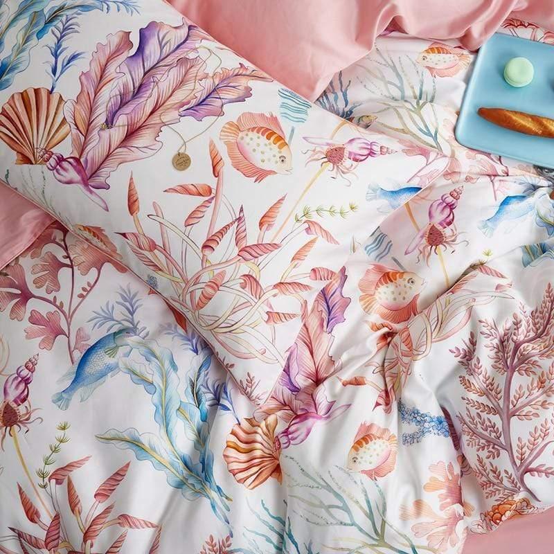 Egyptian Cotton Flower Print Girls Pastoral Princess Bedding Sets - HER SHOP